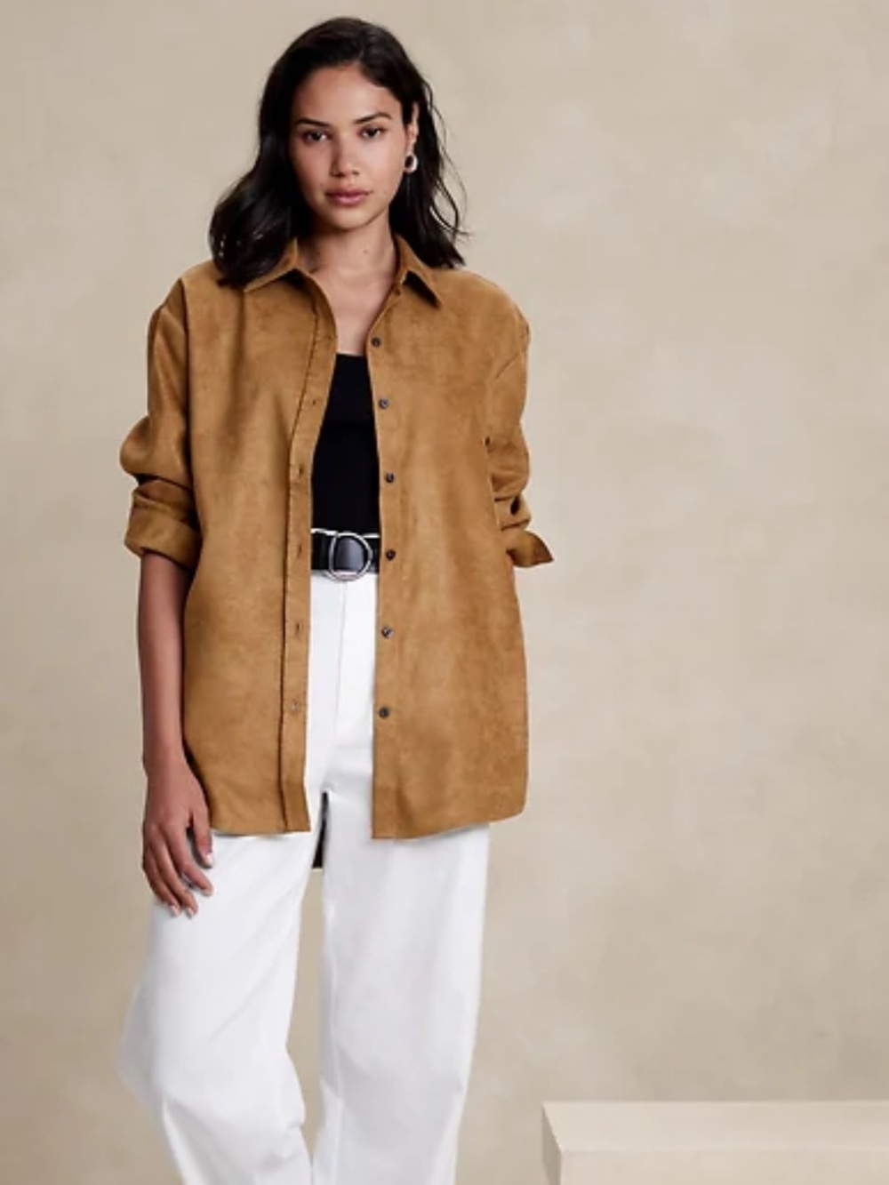 Banana Republic Factory Vegan Suede Shirt Size Small, NWT